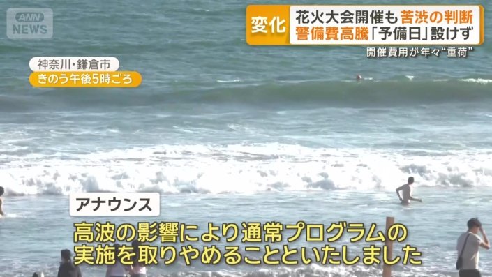 通常プログラム実施取りやめのアナウンス