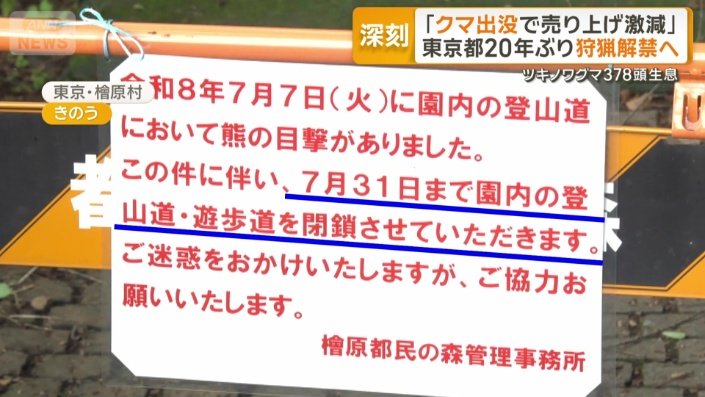 東京都にクマ増加 最大378頭生息 20年ぶり狩猟解禁へ 射撃場不足で