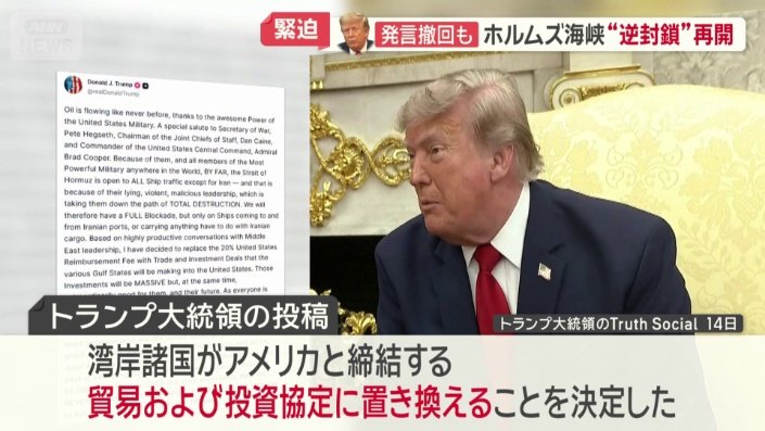トランプ大統領のTruth Social 14日
