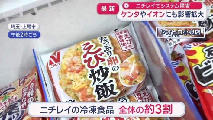 ニチレイの冷凍食品は全体の約3割を占める