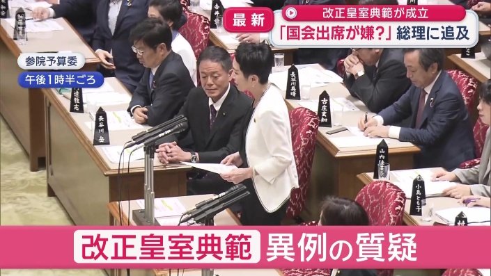 改正皇室典範を巡って異例の質疑