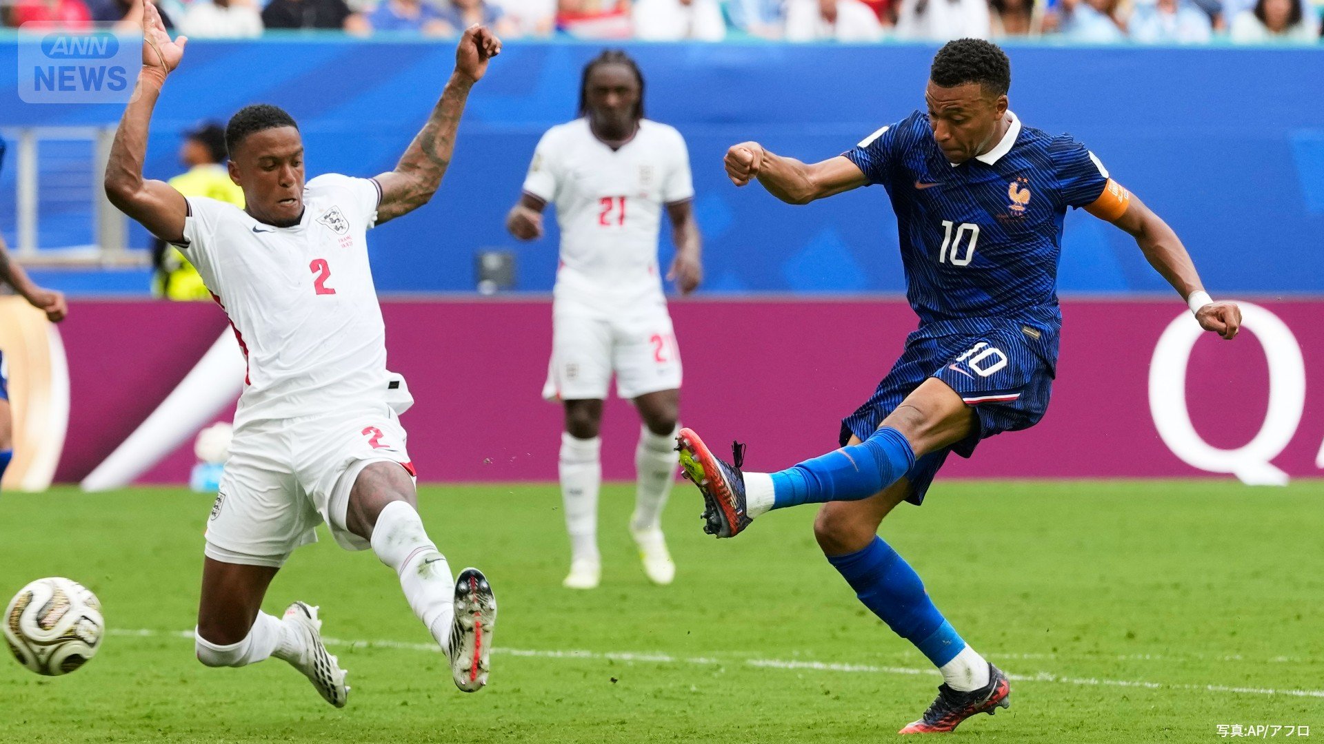 フランスの3点目を決めるエムバペ(2026年7月19日)