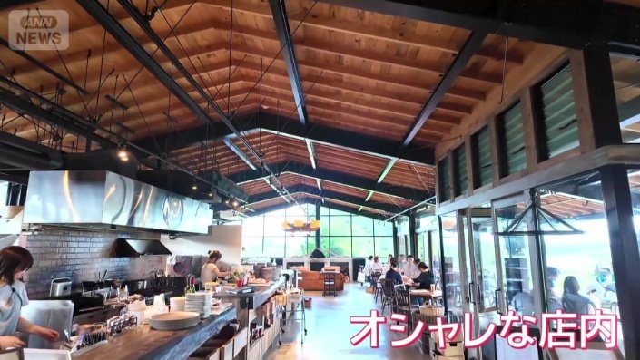 オープンキッチンでオシャレな店内