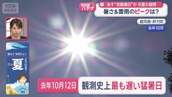 去年10月12日、観測史上最も遅い猛暑日