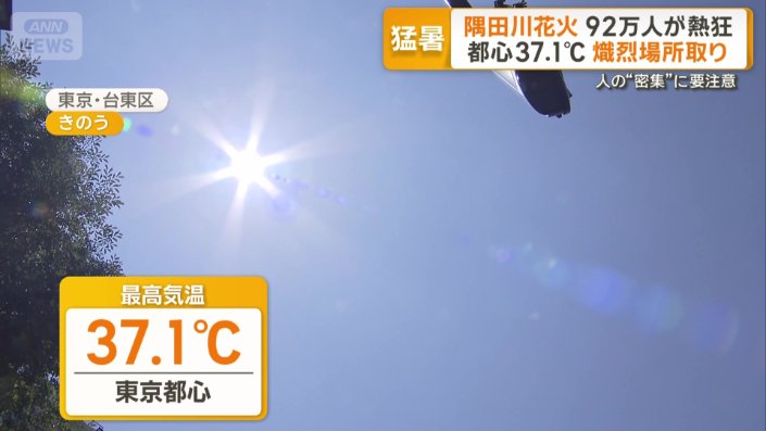 東京都心では37.1℃