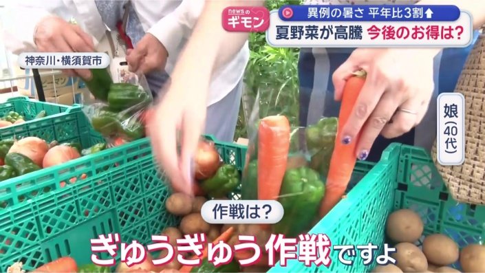 無心に野菜を詰め込む