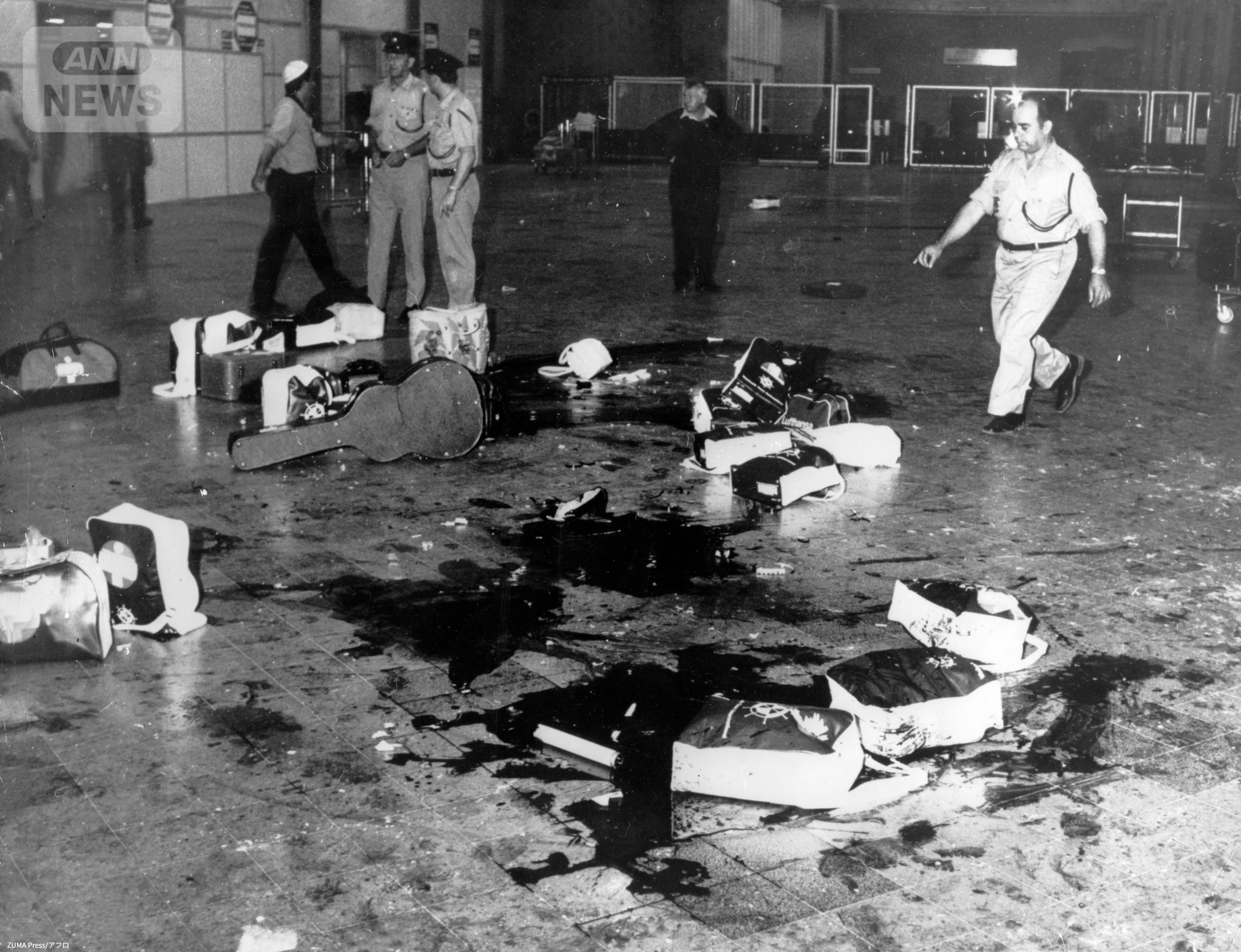 事件直後のテルアビブ・ロッド空港（現ベングリオン空港）　1972年5月30日