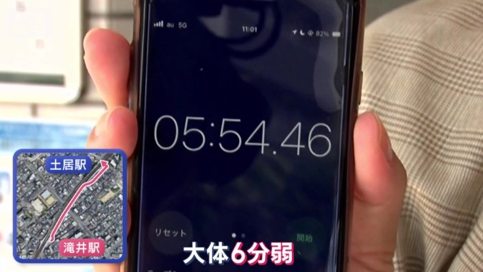 6分弱で到着