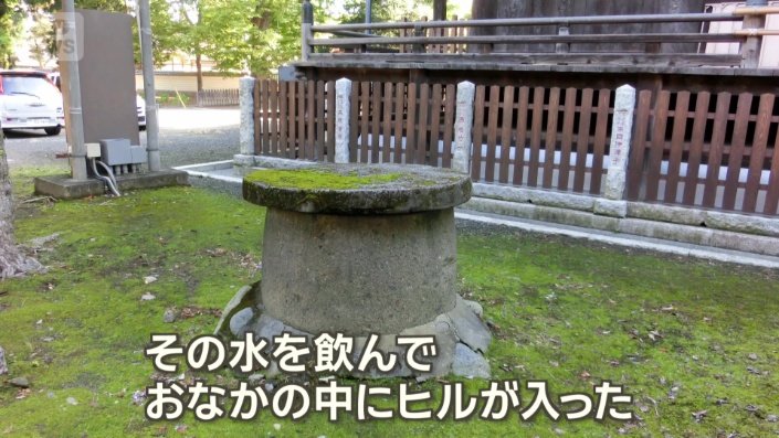 井戸の水を飲み…