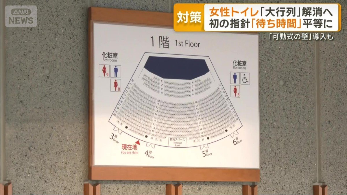 トイレの案内板に表示される個室の数