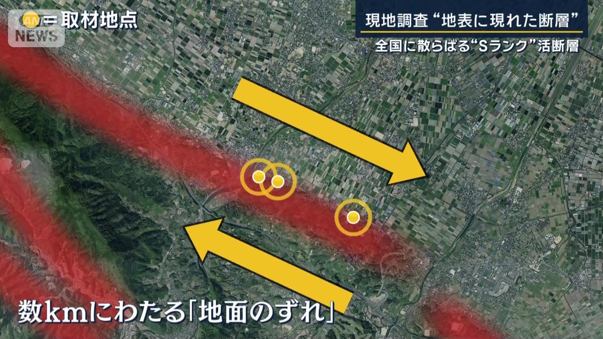 地面のずれ