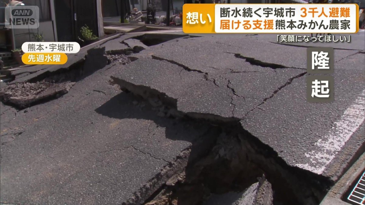 隆起した道路