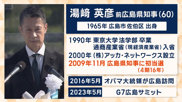 湯崎英彦前知事は広島市出身
