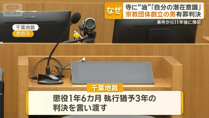懲役1年6カ月、執行猶予3年の判決