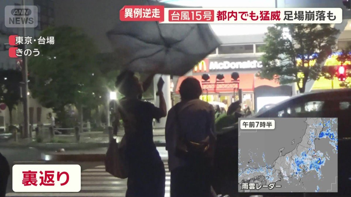 裏返る傘