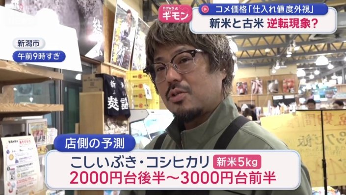 今年の新米の価格は？