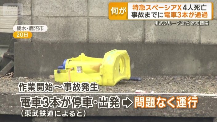 事故発生までに電車3本通過