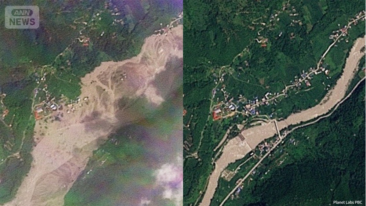 【衛星画像】外国人391人含む400人以上不明　ネパール土石流 川幅が3倍以上に 周囲の集落や道路消える　