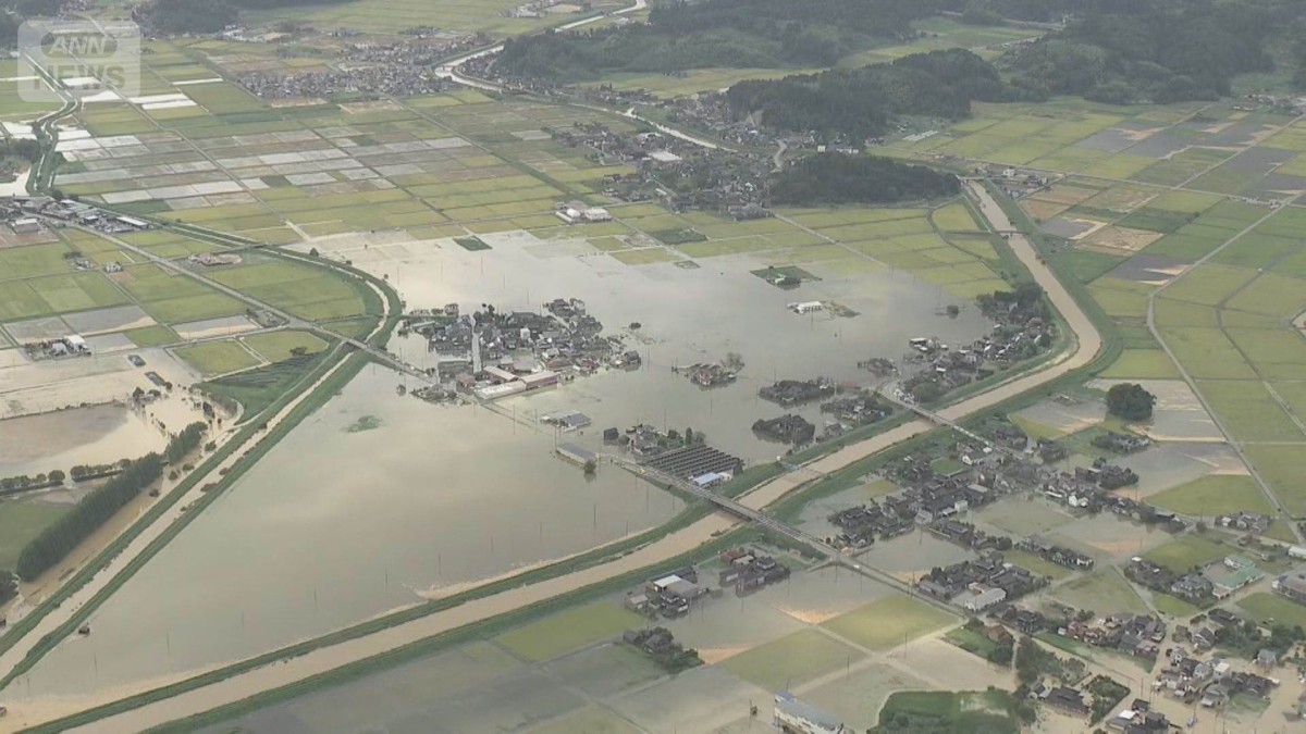 富山・石川で記録的大雨　街の水引かず各地で被害の爪痕残る　29日も大雨となる可能性