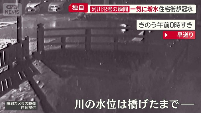川の水位は橋げたまで