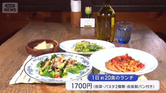 一日約20食のランチ