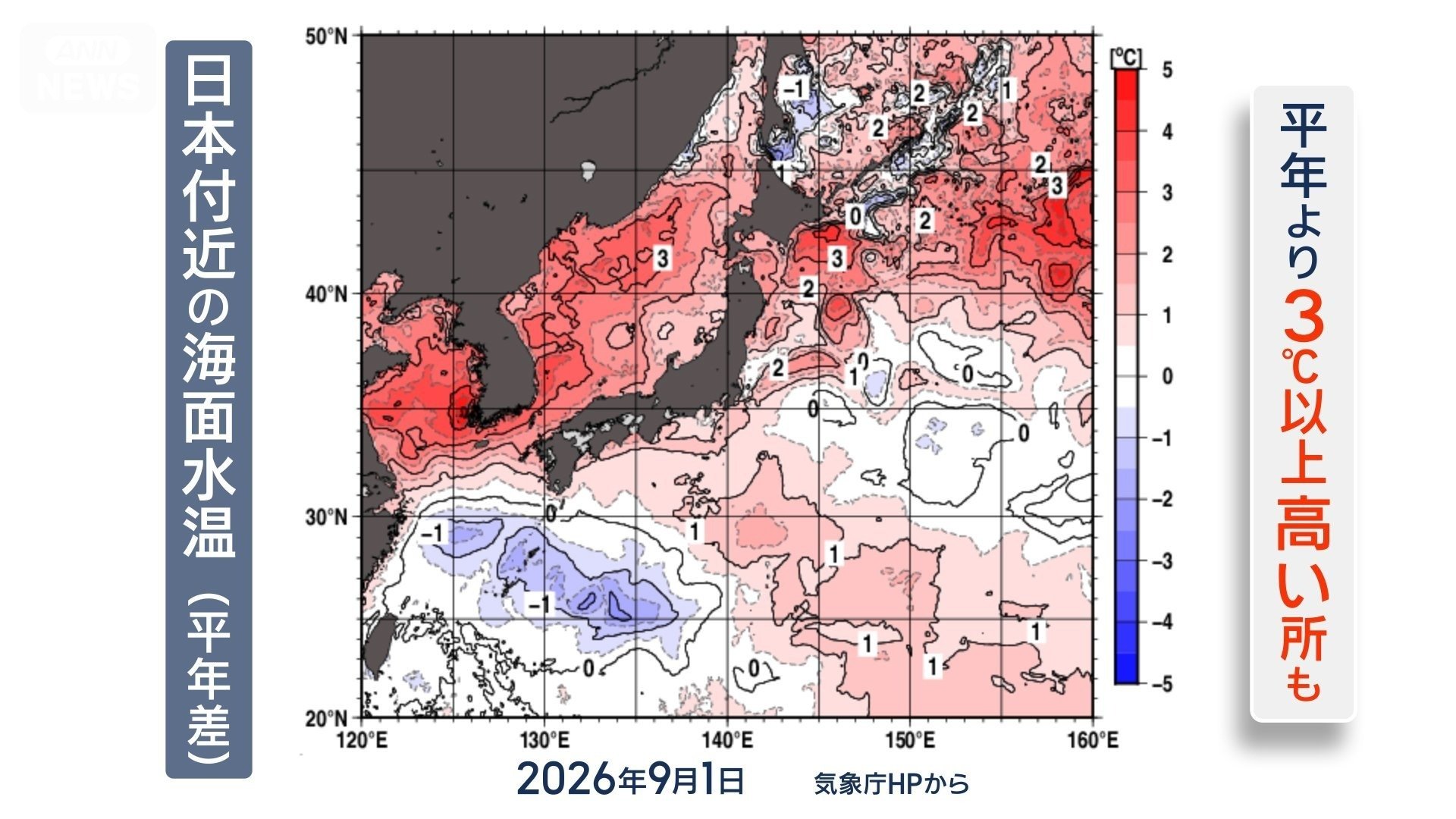 日本海の海面水温 気象庁HP