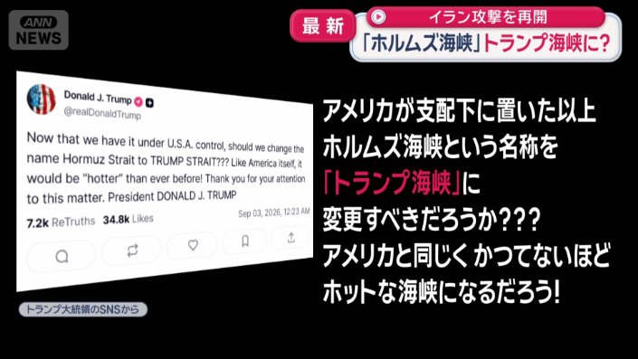 トランプ大統領はイランを牽制（けんせい）
