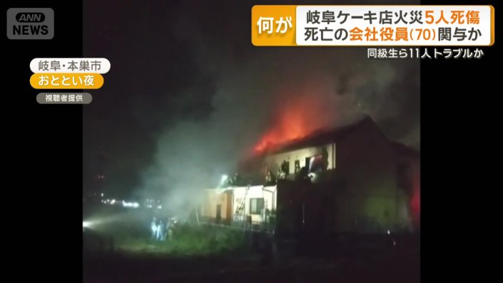 2階部分が激しく燃える