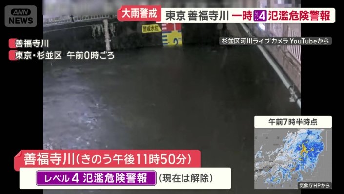 都内でも大雨に