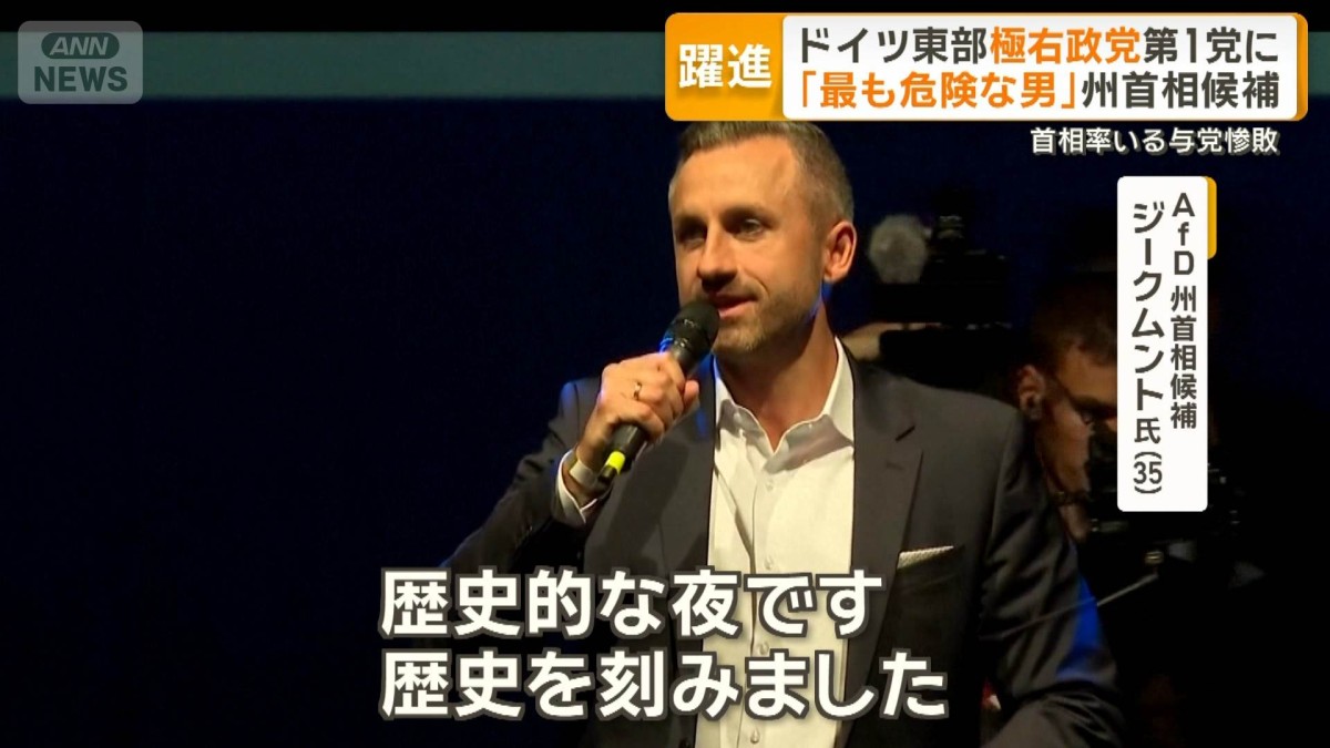 ドイツ州議選で極右が第1党に　ヒトラーの言葉を公約に掲げる　背景に東西格差