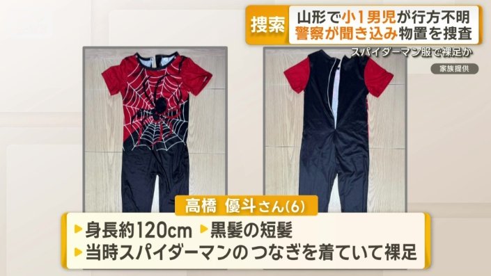 当時スパイダーマンのつなぎを着ていて裸足