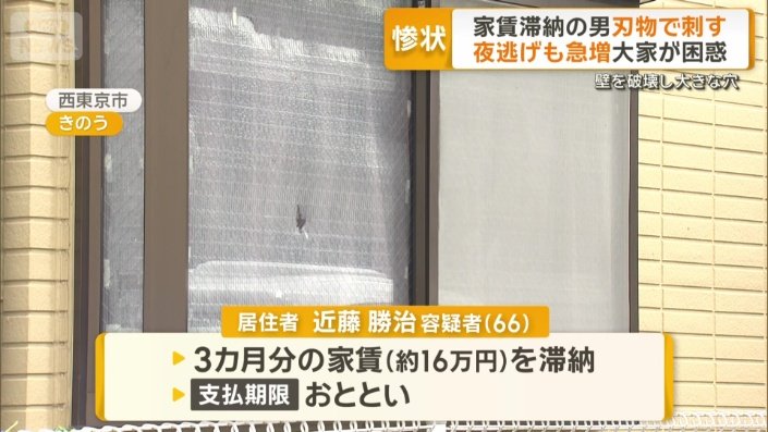 容疑者は家賃を滞納していた