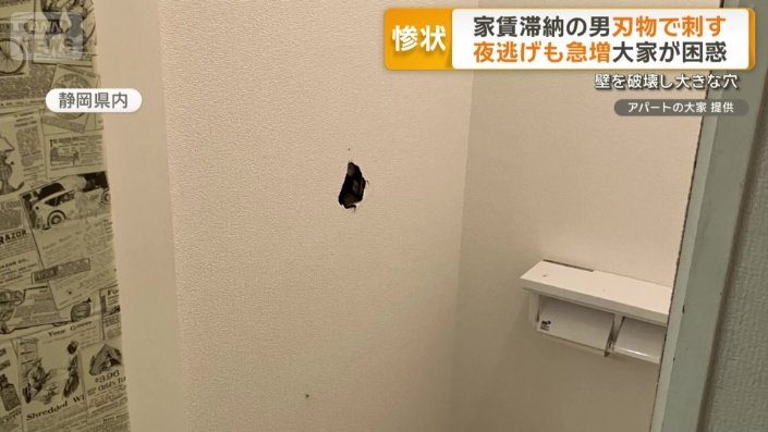 トイレの壁にあいた拳サイズの穴