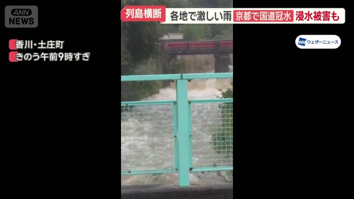 ものすごい勢いで流れる川