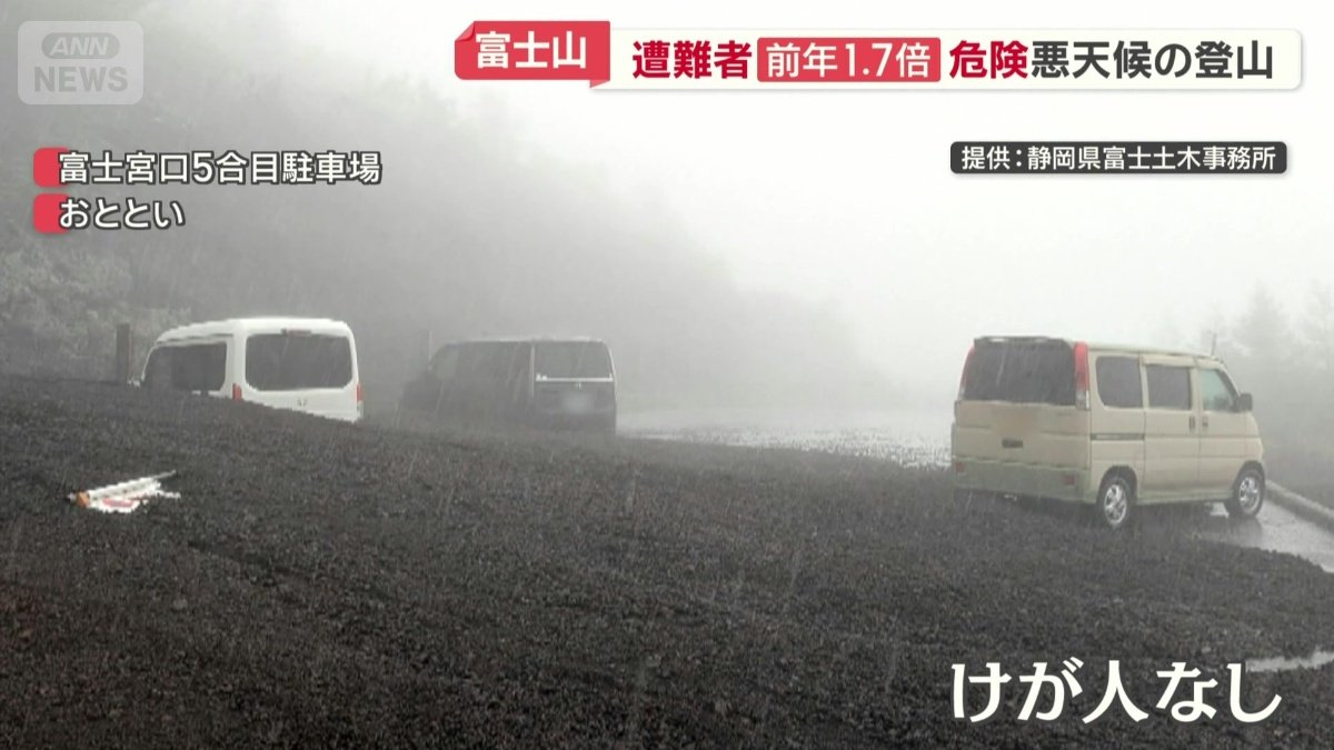 土砂に埋まった車3台