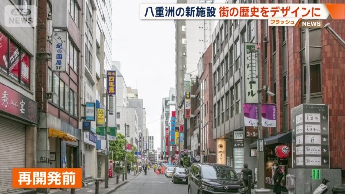 再開発前の町並みを現代風に表現