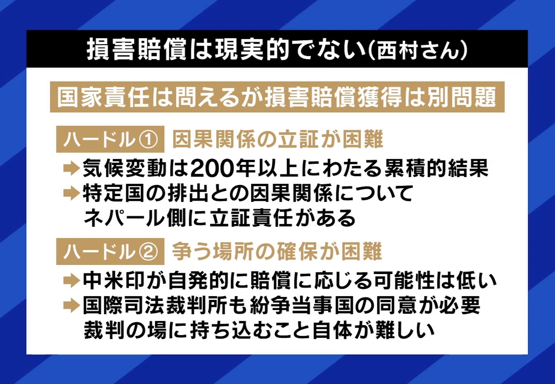 国への賠償請求はハードルが高い